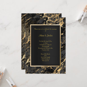 ELEGANT MARmor SCHWARZ GOLD METALLIC HOCHZEIT Einladung