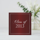 Elegant Maroon and Silver Class of 2013 Einladung (Stehend Vorderseite)