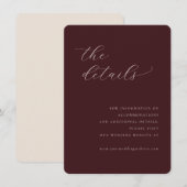 Elegant Maroon Calligraphy Begleitkarte (Vorne/Hinten)