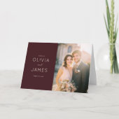 Elegant Maroon Calligraphy Dankeskarte (Vorderseite)