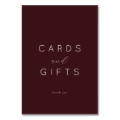 Elegant Maroon Calligraphy Tischnummer (Vorderseite)