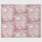 Elegant Maroon Christmas Woodland Animals Rentier Geschenkpapier (Flach)