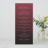 Elegant Maroon Formal Menu Menükarte (Stehend Vorderseite)