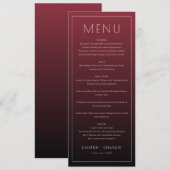 Elegant Maroon Formal Menu Menükarte (Vorne/Hinten)