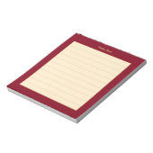 Elegant Maroon Frame Lined Notizblock (Rotiert)