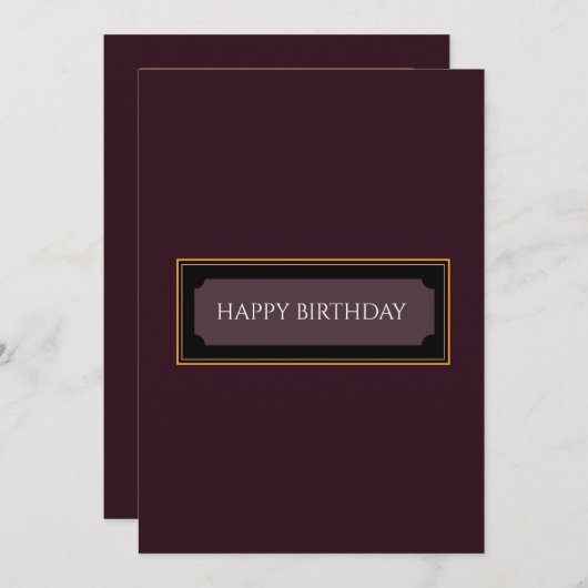 Elegant Maroon "Glücklicher Geburtstag, Papa" Kart (Vorne/Hinten)