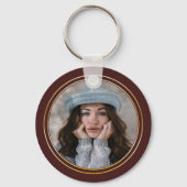 Elegant Maroon | Gold 2024 Graduate Cap Abschluss Schlüsselanhänger (Rückseite)