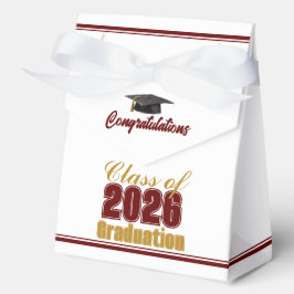Elegant Maroon Gold Class of 2026 Graduation Geschenkschachtel