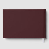 Elegant Maroon Gold Confetti Gästebuch (Rückseite)