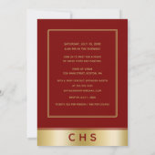 Elegant Maroon Gold Script 10th Class Wiedersehen Einladung (Rückseite)