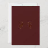 Elegant Maroon & Gold Wedding Invitation Einladung (Rückseite)
