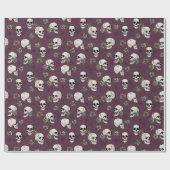 Elegant Maroon Gothic Skulls Halloween Geschenkpapier (Flach)