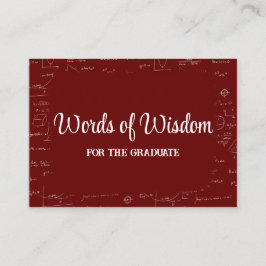 Elegant Maroon Graduate Words of Wisdom Advice Begleitkarte