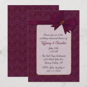 Elegant Maroon Hochzeit Probe Dinner Einladung (Vorne/Hinten)