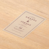 Elegant Maroon Minimalist Wedding Invitation Acryleinladungen (Ablage )