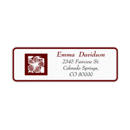 Elegant Maroon Open-Work-Rücksendeadressen-Aufkleb