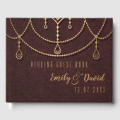 Elegant Maroon Red Indian Traditionelles Design Gästebuch (Vorderseite)