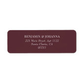 Elegant Maroon Red Wedding Rücksendeadresse (Vorne)