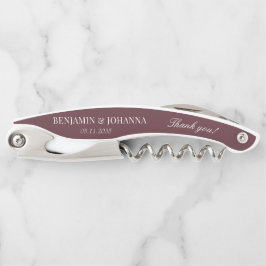 Elegant Maroon Red Wedding Vielen Dank an die Gast Kellnermesser
