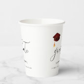 Elegant Maroon Script High School Graduate Pappbecher (Links)