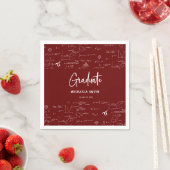 Elegant Maroon Script Math Graduate Napkins Serviette (Beispiel)