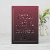 Elegant Maroon Wedding Invitation Einladung (Stehend Vorderseite)