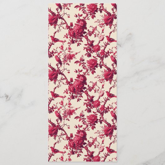 Elegant Maroon Wedding Menu Menükarte (Rückseite)