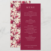 Elegant Maroon Wedding Menu Menükarte (Vorne/Hinten)