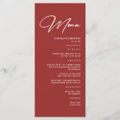 Elegant Maroon Wedding Menükarte (Vorderseite)