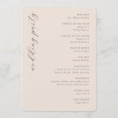 Elegant Maroon Wedding Schedule Programm (Rückseite)