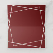 Elegant Maroon Wedding Tischnummer Platzkarte (Innenseite Aufgefaltet)