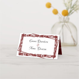 Elegant Maroon Wedding Tischnummer Platzkarte