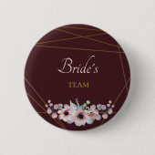 Elegant Marsala Blush Anemone Blume Hochzeit Button (Vorderseite)