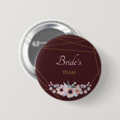 Elegant Marsala Blush Anemone Blume Hochzeit Button (Vorne & Hinten)