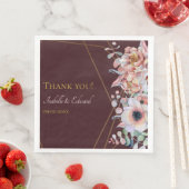 Elegant Marsala Blush Anemone Blume Hochzeit Serviette (Beispiel)