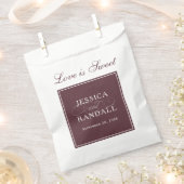 Elegant Marsala Burgundy Red Liebe ist süß Geschenktütchen (Ausgeschnitten)
