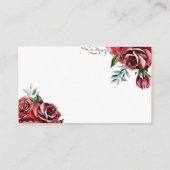 Elegant Marsala Rote Rose Rustic Wedding QR UAWG Begleitkarte (Rückseite)