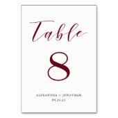 Elegant Marsala Tischnummer (Rückseite)