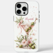 Elegant Martini Monogrammed Case-Mate iPhone Hülle (Rückseite)