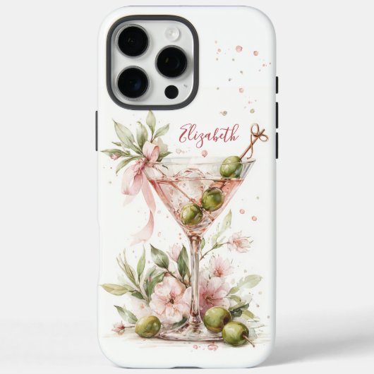 Elegant Martini Monogrammed Case-Mate iPhone Hülle (Rückseite)