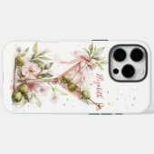 Elegant Martini Monogrammed Case-Mate iPhone Hülle (Rückseite (Horizontal))
