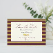 Elegant Masala Burgundy Gold Wedding Save the Date (Stehend Vorderseite)