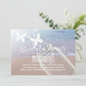 Elegant Mason Jar & Butterfly Beach Brautparty Einladung (Stehend Vorderseite)