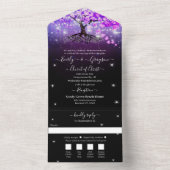 Elegant Mason Jar Lila Herzstück All In One Einladung (Innen Boden)