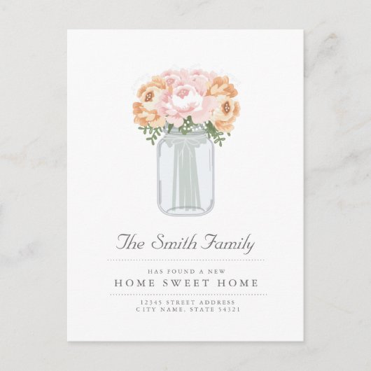 Elegant Mason Jar Moving Ankündigung (Vorderseite)