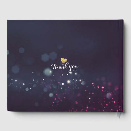 Elegant Mason Jar String Lights Wedding Guestbook Gästebuch (Rückseite)