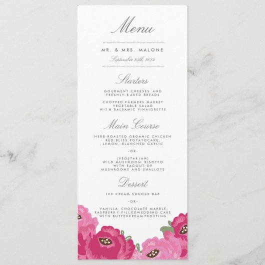Elegant Mason Jar Wedding Menu Menükarte (Vorderseite)