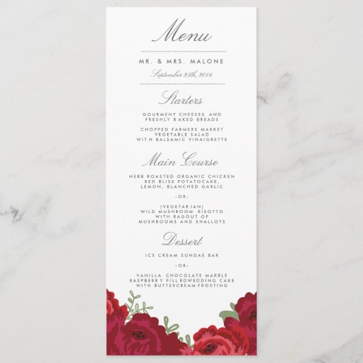 Elegant Mason Jar Wedding Menu Menükarte (Vorderseite)