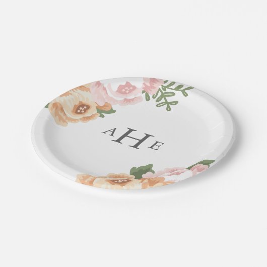 Elegant Mason Jar Wedding Pappteller (Schrägansicht)