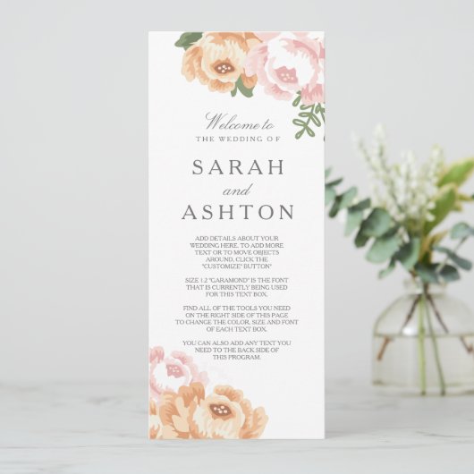 Elegant Mason Jar Wedding Program Programm (Stehend Vorderseite)